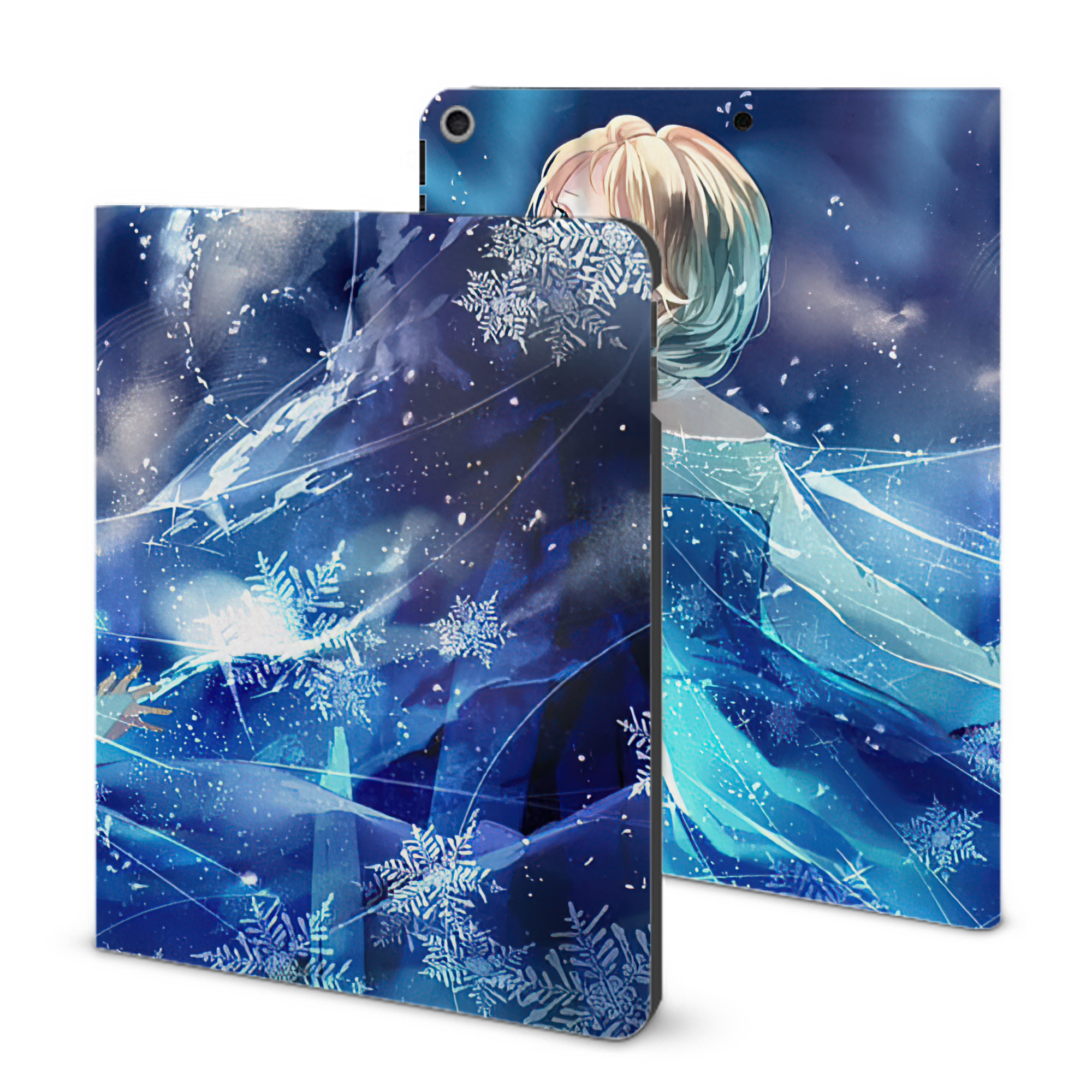 （画像用） アナと雪の女王 アンナ エルサ Frozen Anna Elsa IPad ケース ブック型 PUレザー TPU 耐衝撃 軽量 薄型 ペン収納なし 全面保護 IPad 各モデル対応